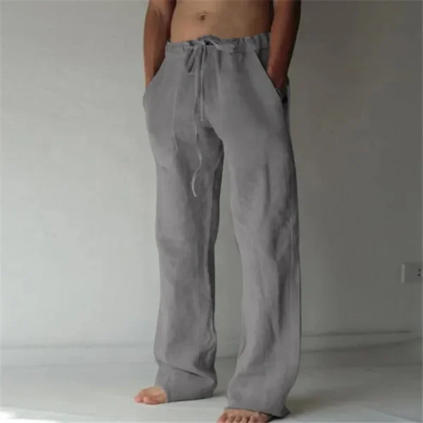 Summer Spring 2023 New Men's Cotton Linen Pants Male Autumn New Breathable Solid Color Linen Trousers Fitness Streetwear S-3XL - Image 6