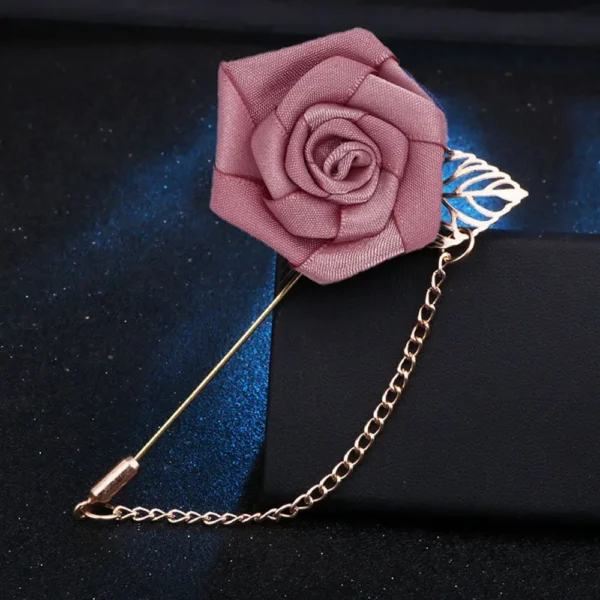 Multicolor Men‘s Suit Roses Simple Lapel Pin Leaf Groom Boutonniere Jewelry Brooches Fashion Accessories Brooch Pins - Image 4
