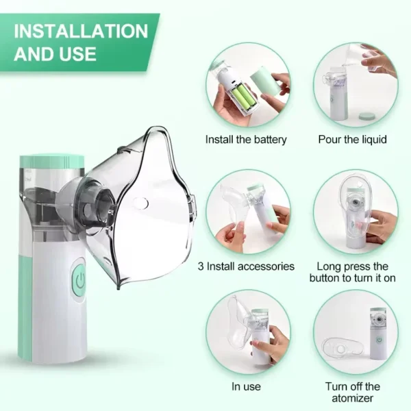 WF Medical Silent Mesh Nebulizer Handheld Asthma Inhaler Atomizer Children Health Care Mini Portable Nebulizer Humidifier - Image 4