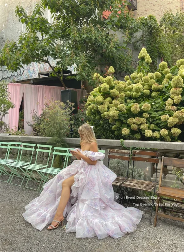 Selkie Long Evening Dresses Princess Prom Dresses Formal Floor Length Ruffles Ruched Prom Gowns Puff Sleeves Graduation Dresses - Image 4