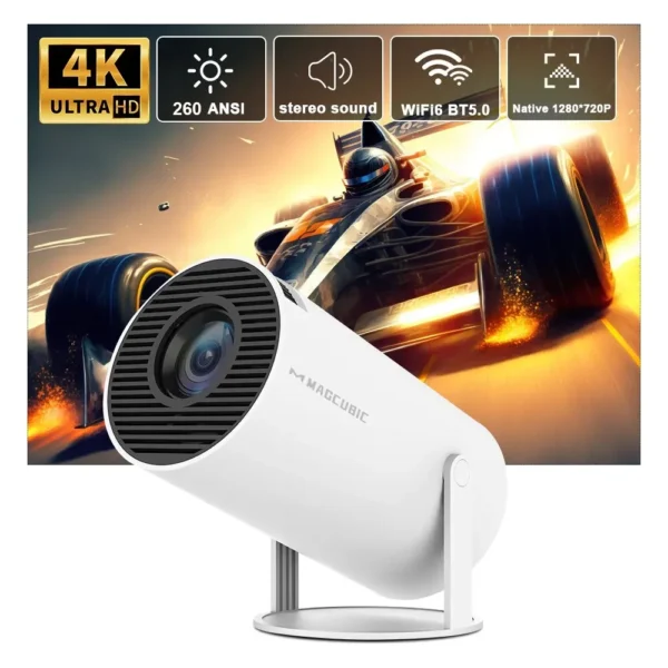 Magcubic Projector HY300 Pro 4K Projector 4K Android 11 Dual Wifi6 260ANSI Allwinner H713 BT5.0 1080P 1280*720P Home Cinema Outdoor Projetor – Android 11 & Dual Wi-Fi