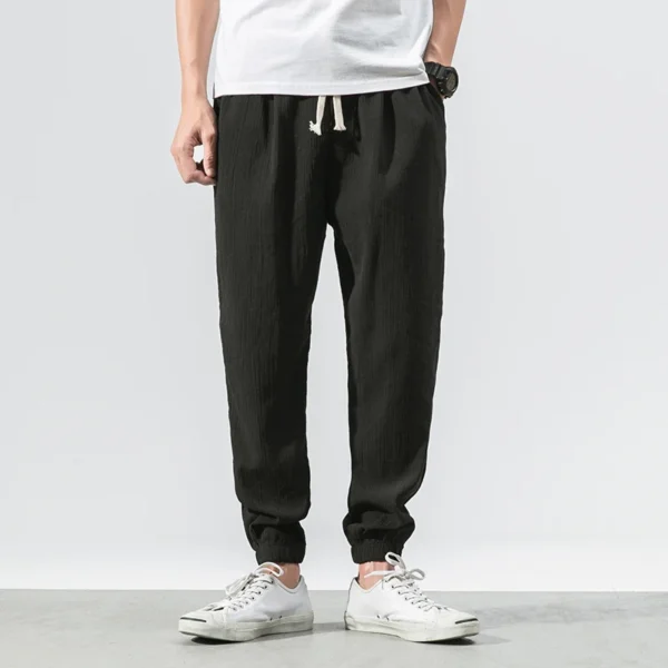 Cotton Linen Casual Harem Pants Men Joggers Man Summer Trousers Male Chinese Style Baggy Pants 2023 Harajuku Clothe - Image 3