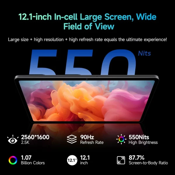 ALLDOCUBE iPlay 60 Pad Pro Tablet Bigger 12.1 Inch 2.5K 8GB RAM 128GB ROM Android 14 Stronger 10000mAh Battery - Image 4