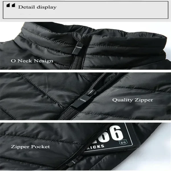 21/13/9Areas Self Heating Vest Jacket Heated Winter Men Womens Heated Jacket Tactical Heating Vest Body Warmer Coat with Gloves - Image 4