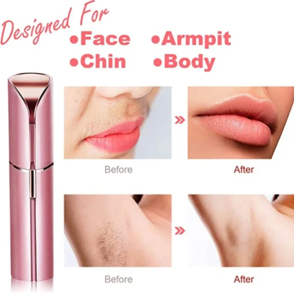 Electric Eyebrow Trimmer Mini Epilator Lipstick Facial Hair Removal Portable Women Painless Razor Tool - Image 2
