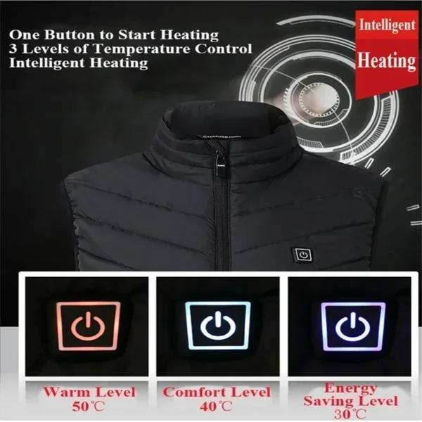 21/13/9Areas Self Heating Vest Jacket Heated Winter Men Womens Heated Jacket Tactical Heating Vest Body Warmer Coat with Gloves - Image 6