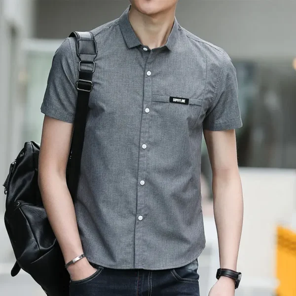 2025 New Summer Short-sleeved Shirt for Men Korean Formal Fashion Thin Shirt for Youth Casual Men's Inch Shirt - Image 2