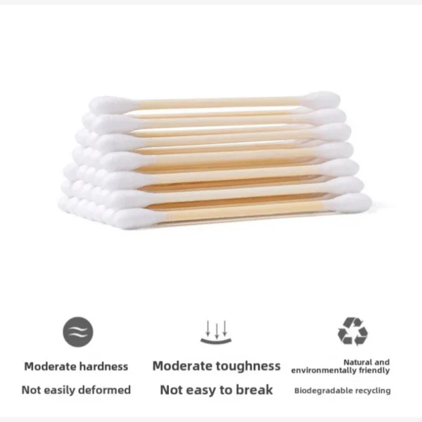 200 Pcs/Box Double Head Bamboo Cotton Buds Wood Stick Cotton Swab For Makeup , Nose Ear Cleaning , Pet Care , Art & Crafts - Image 5