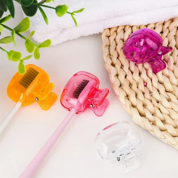1PC Travel Toothbrush Head Covers Toothbrush Protector Cap Brush Pod Case Protective Portable Plastic Clip For Household Travel - Image 3