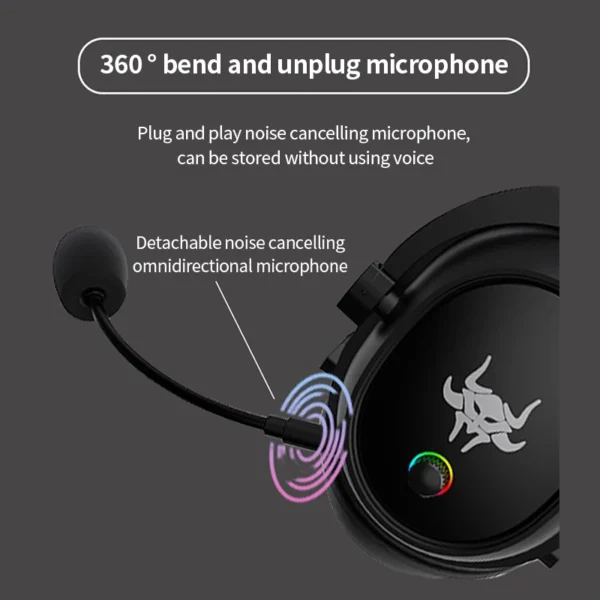 2.4G Wireless Overhead Gaming Headphones – Bluetooth, Noise-Cancelling, White Gaming Headset with Microphone - Image 5