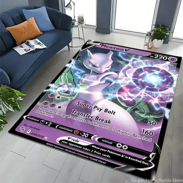 Japanese Anime Pokemon Card Pikachu Pattern Carpet Rug for Home Living Room Bedroom Sofa Doormat Decor Child Area Rug Floor Mat