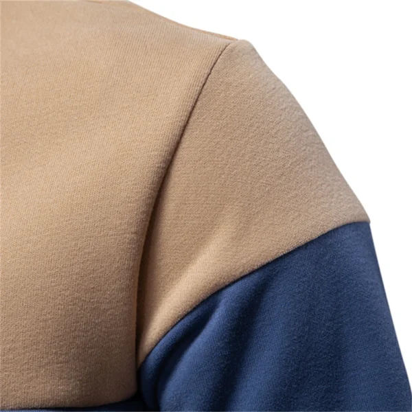 AIOPESON Men’s Premium Sweatshirt, a stylish color-blocked hoodie with a business casual appeal, offering the perfect blend of comfort and sophistication. - Image 3