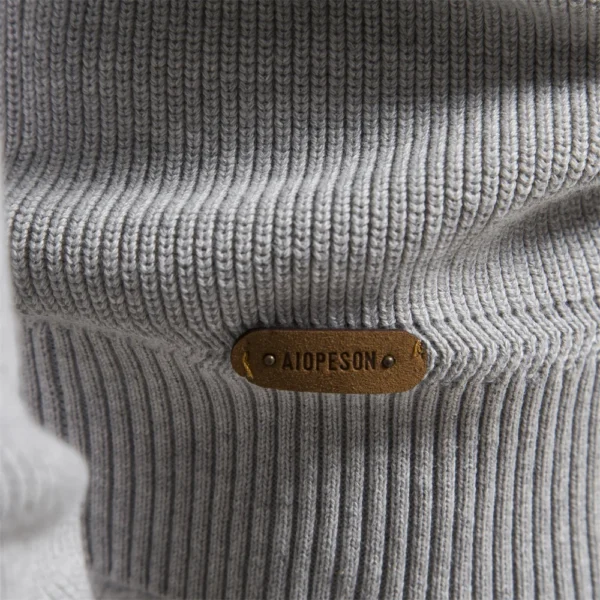 2023 New Autumn Cotton Zipper Cardigans for Men, Casual High Collar Warm Winter Sweaters - Image 4