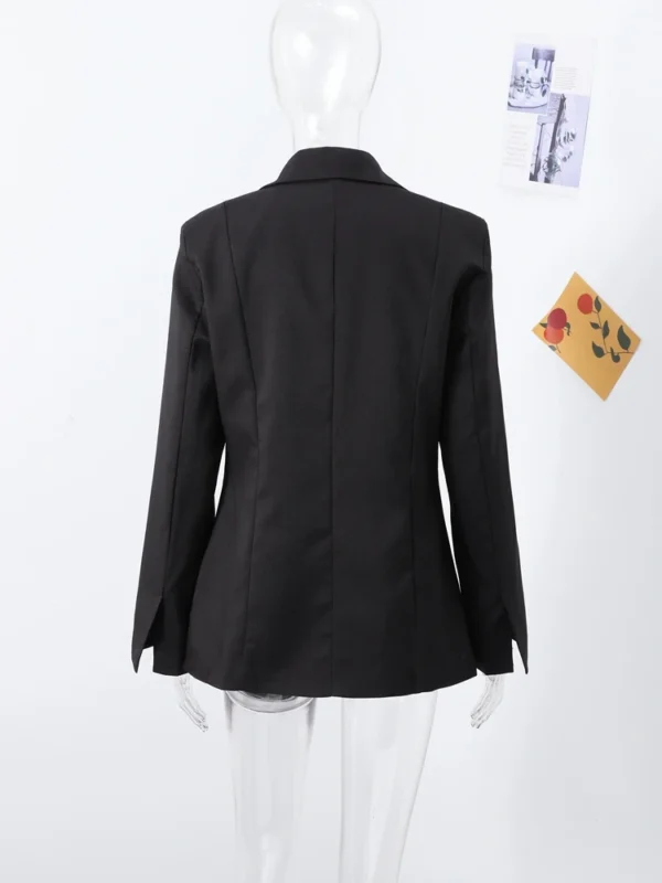 Elegant Slim Solid Women's Blazers Lapel One Button Shoulder Pads Long Sleeve Jacket 2025 Spring Office Lady Commute Outwear - Image 7