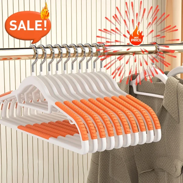 New 10PCS Clothes Hanging Household Hangers Non-slip Dormitory Bedroom Special Storage Clothes Hanging No Trace
