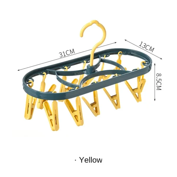 2890 Plastic Drying Rack 12 Clips Windproof Multifunctional Dormitory Household Underwear Socks Drying Rack - Image 6