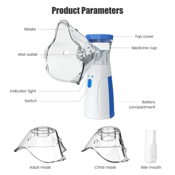 Medical Silent Mesh Nebulizer Mini Humidifier Asthma Inhaler Portable Adult Children Atomizer Baby Breathing Home Health Care - Image 3