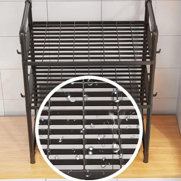Kitchen Storage Rack Multi-Layer Microwave Shelf Condiment Organizer Shelf Simple Countertop Tidying Shelves Storage Organizer - Image 4