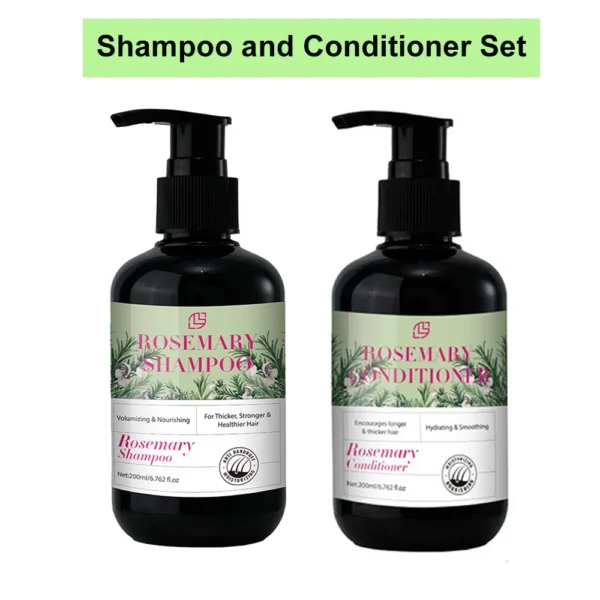 Rosemary Mint Strengthening Shampoo and Conditioner Provide Nourishment Smoothness for Thin Hair Reduce Frizz and Add Shine