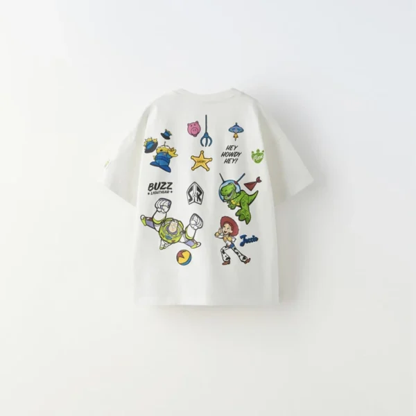 Cartoon Monster Tees Printed Black T-shirt Summer Wear Boys And Girls Fashion Casual Thin Tops Kids Cute Crewneck Base Shirt - Image 5