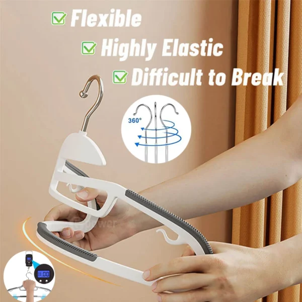 Hanger 10Pcs Anti-Slip Grey Multifunctional Wet and Dry Household Hanger Suitable for Hanging Storage Clothes Bedroom Ward - Image 4