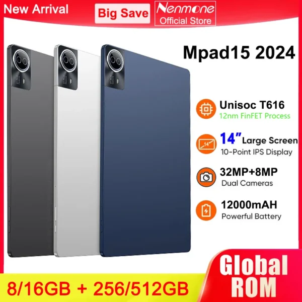 Mpad15 Pantalla HD1920*1200 14.1" Tablet Android 14 T616 16GB RAM 512GB ROM Widevine 2 in 1 laptop tablet with keyboard - Image 2