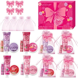 20PCS/Box Bulk Gift Sets Solid Perfume - Hand Cream - Lip Balm - Pink Gauze Bag - Bow Card Brides Gifts Assorted Women's Gifts