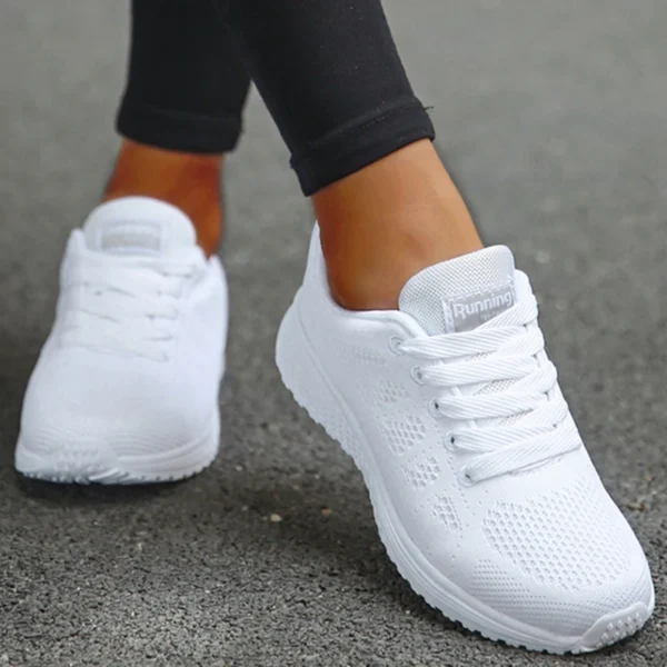 Sneakers For Women Fashion Breathable 2024 New Comfortable Soft Sneakers Women Mesh Fabric Lace Up Woman Shoes Female Footwear - Image 2