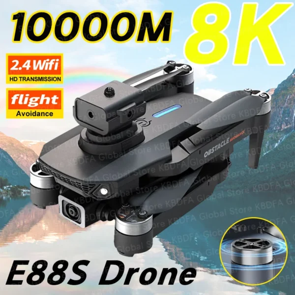 KBDFA 2025 E88 Professional Wide-Angle RC Drone HD 4K Camera Mode Foldable Helicopter Aircraft Quadcopter Drone Kid Gift Toy