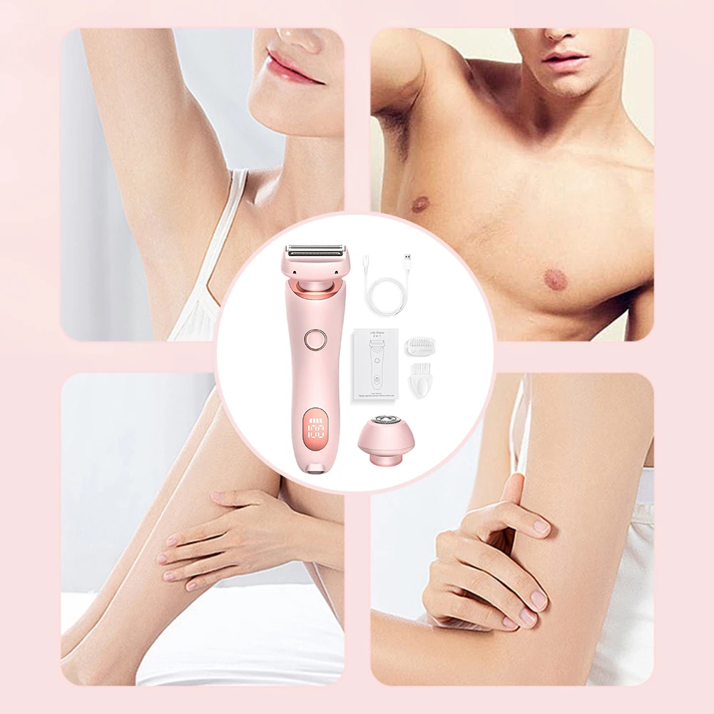 Electric Razors for Women 2 In 1 Bikini Trimmer Face Shavers Hair Removal for Underarms Legs Ladies Body Trimmer IPX7 Waterproof - Image 3