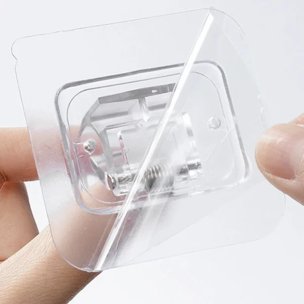 Self Adhesive Rail Hooks Nail-Free Curtain Clamp Rods Clips Hook Adjustable Shower Household Storage Hanging Stick Rack Holder - Image 4
