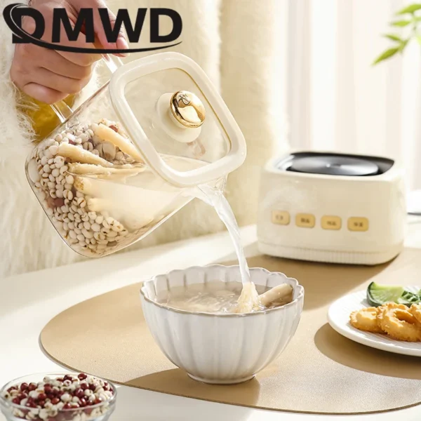 0.8L Multifunctional Electric Stew Cup Smart Mini Health Pot Boiling Glass Boiling Water Heater Scented Tea Teapot Vacuum Cup - Image 5