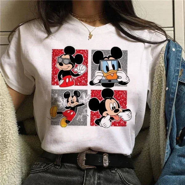 90s Y2k Mickey Print T-shirts for Women Fashion Minnie Mouse T Shirt Streetwear Female Clothes Kawaii Disney Tshirt - Image 2