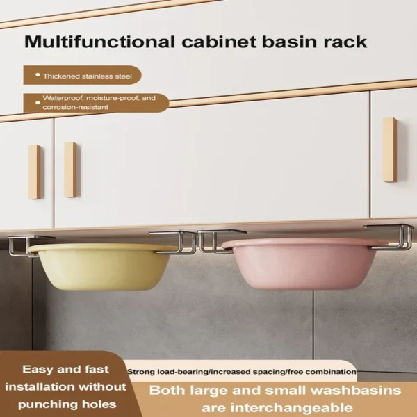 Kitchen Sponges Holder Stainless Steel Sink Sponges Drain Drying Rack Self Adhesive Storage Holder Wall Hooks Kitchen Organizer - Image 2