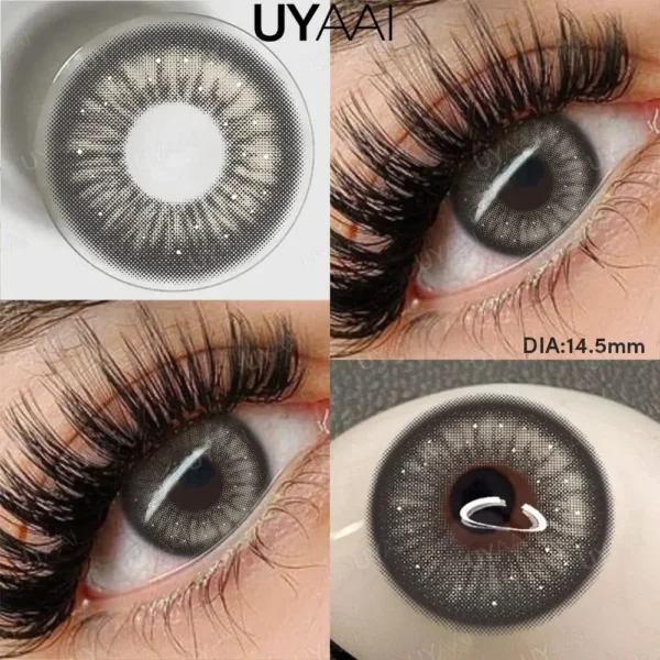 UYAAI 1Pair Arabian Starlight Dark Eyes Fashion Black Contacts Big Eyes Yearly NEW Style Soft Lenses Pupils Health Arab Beauty