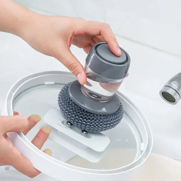 Kitchen Soap Dispensing Dishwashing tool Cleaning Brushes Easy Use Scrubber Wash Clean Tool Soap Dispenser Brush Gadgets