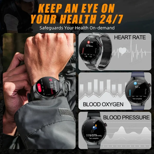 2024 Medical Grade Smartwatch – Blood Sugar, Lipid, Uric Acid Monitoring, ECG+PPG, Body Temperature, Bluetooth Call, Health Tracker - Image 5