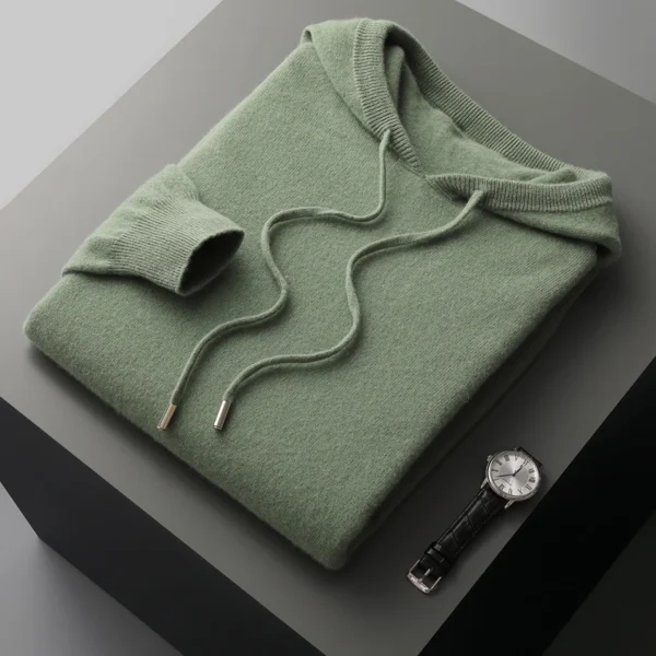 MVLYFLRT Men’s One-Piece Ready-to-Wear Hoodie 100% Merino Wool Knitted Sweatshirt Autumn Winter Casual Large Top Long Sleeved - Image 4