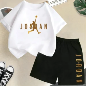 Summer Slam Dunk Master Pattern Printed Children Short Sleeve T-shirt + Shorts 2pcs Set Kids Boy Girl Fashion Clothing Sportsuit