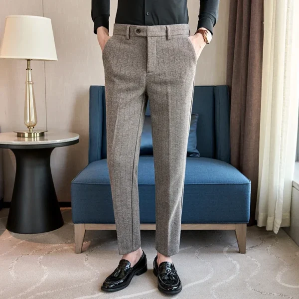 Green Mens Pants, Winter Fashion Slim Trousers, Gray, Brown, Coffee,Black To Choose From,Asian Size 29-38, 2025 New - Image 5