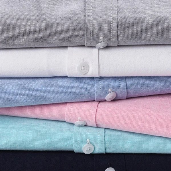 Quality 100% Cotton Oxford Shirt For Mens Long Sleeve Casual Business Regular-Fit Formal Dress Shirts Social Blouse Male Clothes - Image 5