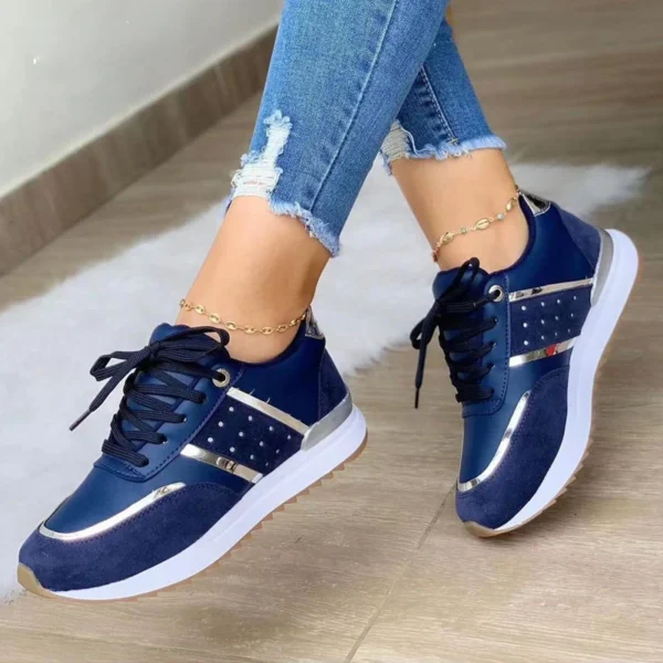 New Women Sneakers Platform Shoes Leather Patchwork Casual Sport Shoes Ladies Outdoor Running Vulcanized Shoes Zapatillas Mujer - Image 4