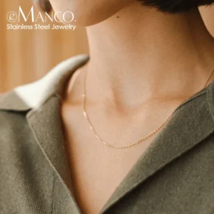 eManco Titanium Steel No Pendant Necklace Female Tide Chain Lanyard Simple Versatile Short Stainless Steel Accessories