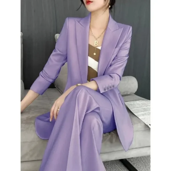 Brown Suit Woman New Fashion Temperament Advanced Sense of Two-piece Suit Spring Autumn British Style Formal Wear High Quality - Image 4