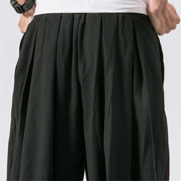 FGKKS New Oversize Men Loose Harem Pants Autumn Chinese Linen Overweight Sweatpants High Quality Casual Brand Trousers Male - Image 6