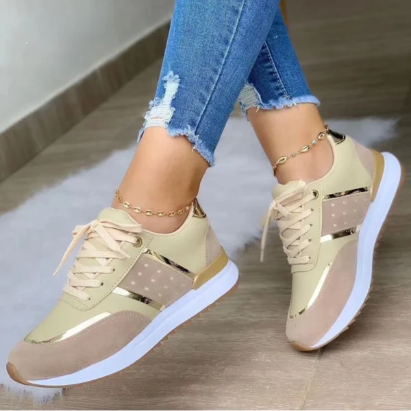 New Women Sneakers Platform Shoes Leather Patchwork Casual Sport Shoes Ladies Outdoor Running Vulcanized Shoes Zapatillas Mujer - Image 2