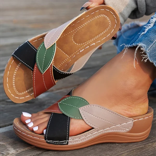 Women's Sandals Comfortable Wedges Heels Sandals Summer 2025 Shoes Woman Heeled Slippers Women Summer Footwear Chaussures Femme - Image 2