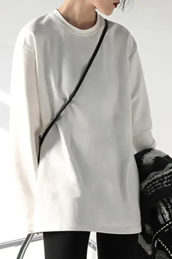 CHIC VEN Spring Autumn Women's Solid Color Loose Long Sleeve T-shirt O-neck Basic Top Bottomed Shirt Casual Tshirt Woman Femal - Image 6