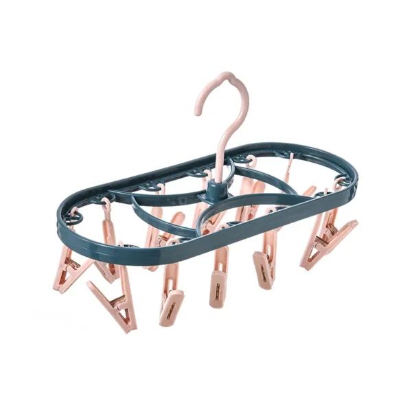 2890 Plastic Drying Rack 12 Clips Windproof Multifunctional Dormitory Household Underwear Socks Drying Rack - Image 5