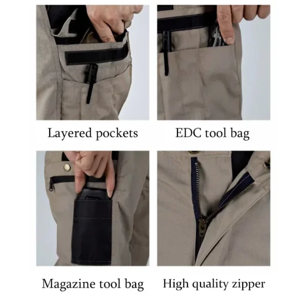Men’s Cargo Pants Multi Pockets Work Trousers Casual Tactical Pants Male Outwear Straight Autumn Winter Wear-Resisting Trousers - Image 4